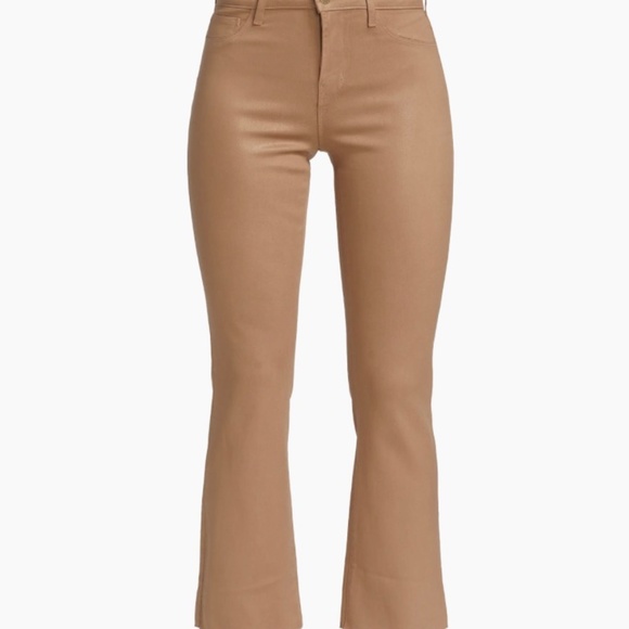 L'Agence Coated Kendra Cappuccino Waxed Kick Flare Jean 26 - Picture 1 of 8